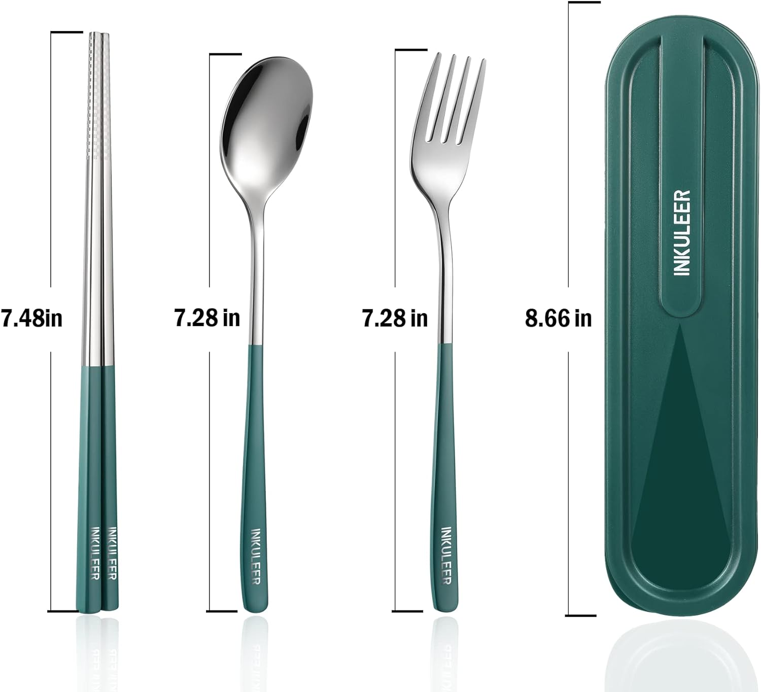 Travel cutlery set, Stainless Steel Cutlery, Reusable utensils set with case, Portable Silverware -18/8 Travel cutlery set, Stainless Steel Cutlery, Reusable utensils set with case, Portable Silverware -18/8